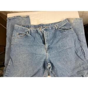 Wrangler Mens 42x32 Relaxed Fit Jeans Blue Vintage Wash 5-Pocket Denim EUC